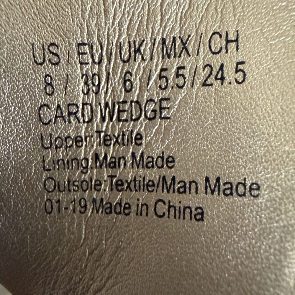 Kenneth Cole Reaction Women's Card Wedge Espadrille Sandals Size 8 Metallic Gold - Picture 10 of 10